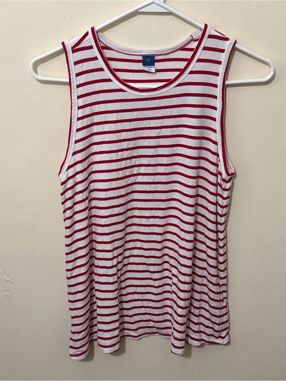 Old Navy Red & White Striped Sleeveless Tank